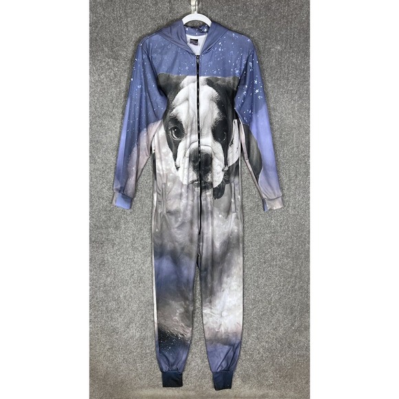 Rage On Long Sleeve French Bulldog One Piece Pajamas Adult Size SM‎ Small Medium - Picture 1 of 11